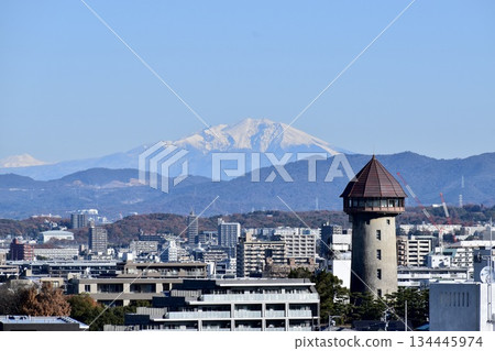 View of Higashiyama Water Tower and snow-capped Mount Ontake View of Higashiyama Water Tower and snow-capped Mount Ontake 134445974