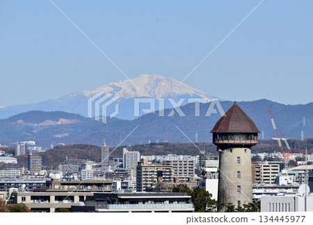 View of Higashiyama Water Tower and snow-capped Mount Ontake View of Higashiyama Water Tower and snow-capped Mount Ontake 134445977