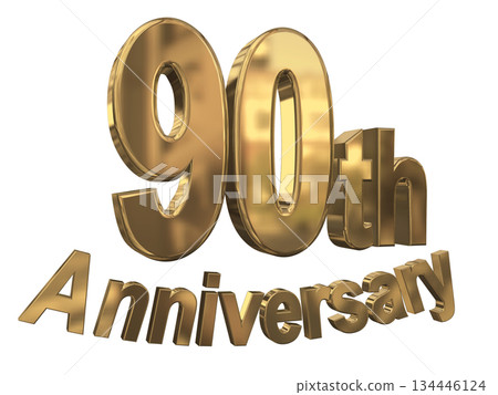 3DCG文字“90週年紀念/90週年閃耀標誌” 134446124