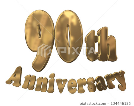 3DCG text "90th Anniversary/90th Anniversary Sparkling Mark" 3DCG text "90th Anniversary/90th Anniversary Sparkling Mark" 134446125