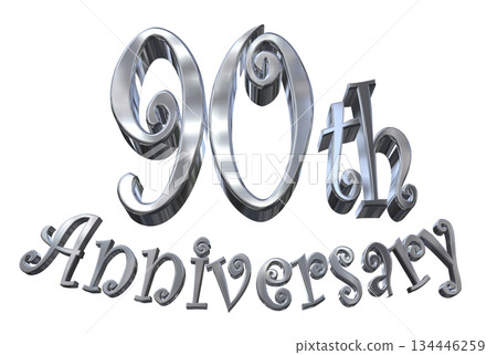 3DCG文字“90週年紀念/90週年閃耀標誌” 3DCG文字“90週年紀念/90週年閃耀標誌” 134446259