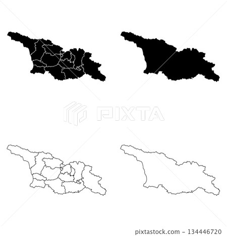 Georgia Outline and Solid Fill Map Set. 134446720