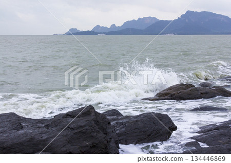 Beautiful landscape of sea and mountain, Thailand Beautiful landscape of sea and mountain, Thailand 134446869