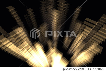 金色賽博城市的CG背景 134447068