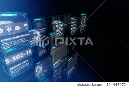 Futuristic Data Analysis Dashboard Futuristic Data Analysis Dashboard 134447072