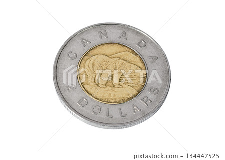 Coin of two Canadian dollars 134447525