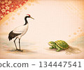 Auspicious painting of a crane and a turtle 134447541