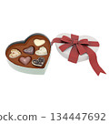 情人節紅絲帶心型巧克力禮盒 134447692