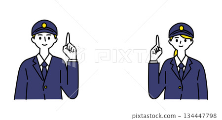 男女警官指著 134447798