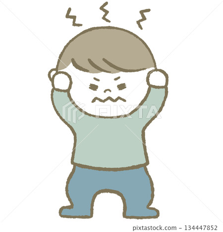 Child holding his head, light blue 134447852