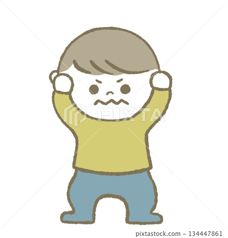 Child holding his head Yellow Child holding his head Yellow 134447861