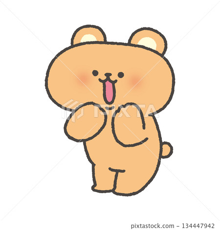 Cute bear screaming with joy 134447942