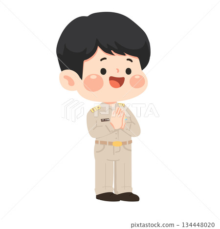 Illustration of Thai male Teacher Cartoon Character in Friendly Education 134448020