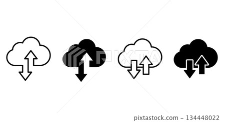 Cloud service icon upload and download 134448022
