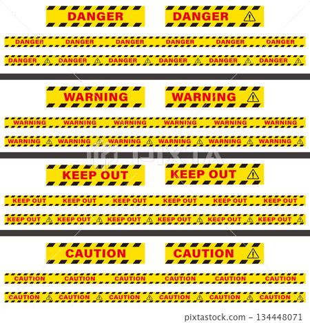 警示危險的警戒線插圖 134448071