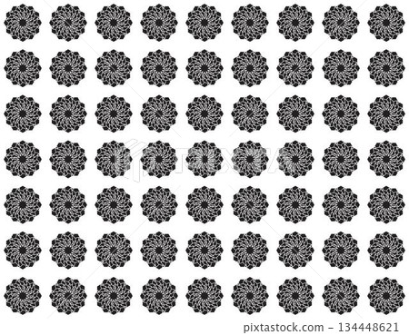 Pointed motif morrocan style monochrome seamless pattern 134448621