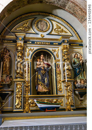 Interior of the Divino Salvador church , Igreja do divino Salvador in Alvor, Algarve, Portugal 134448946