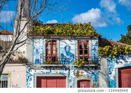 Painted old houses in Luisa Todi avenue and Largo Dr. Francisco Soveral square in Setubal, Portugal Painted old houses in Luisa Todi avenue and Largo Dr. Francisco Soveral square in Setubal, Portugal 134448949