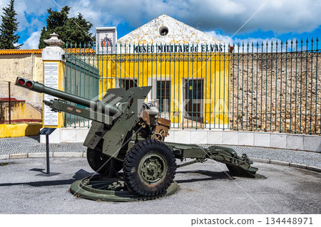 An old cannon in front of the Military museum in Elvas, Portugal An old cannon in front of the Military museum in Elvas, Portugal 134448971