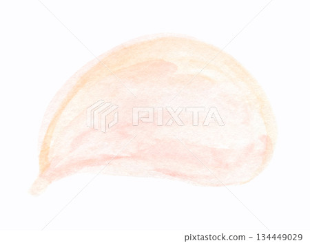 Watercolor painting of a delicate pastel pink and orange petal on white 134449029