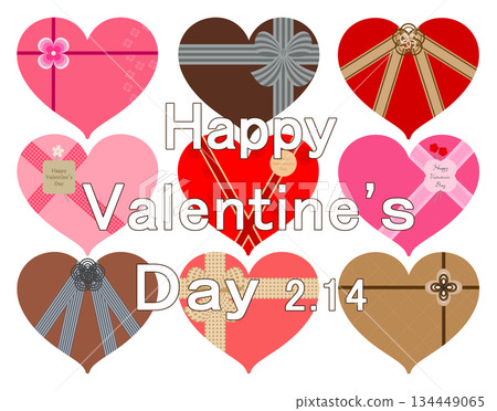 Valentine's Day heart-shaped gift box 134449065