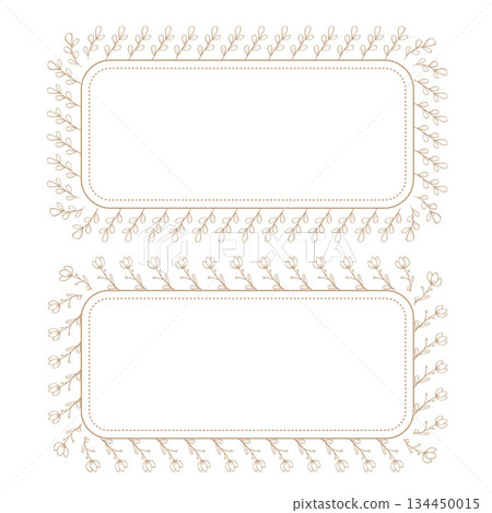 Rectangle Gold Botanical Pattern Leaves Bundle Border Frame.Vector Illustration Rectangle Gold Botanical Pattern Leaves Bundle Border Frame.Vector Illustration 134450015