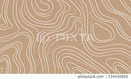 Nature Topographic Line Art Texture Brown Background.Vector Illustration Nature Topographic Line Art Texture Brown Background.Vector Illustration 134450056