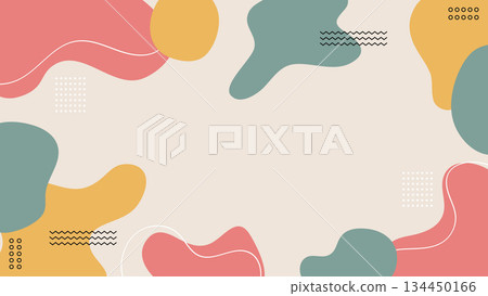 Abstract Fluid Shape Pastel Color Background Banner.Modern design template with space for text. Minimal stylish cover for branding design.Vector illustration 134450166