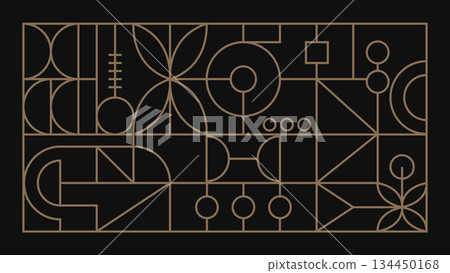 Luxury Geometric Gold Line Art Deco and Art Nouveau Background. Vector Illustration Luxury Geometric Gold Line Art Deco and Art Nouveau Background. Vector Illustration 134450168