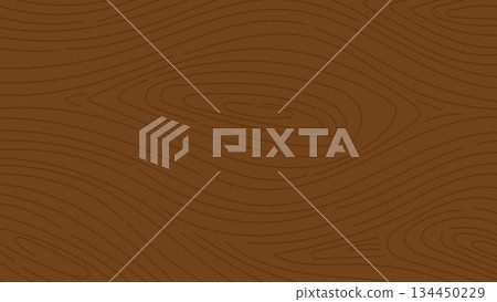 Brown Wood Grain Texture with Wavy Lines 134450229