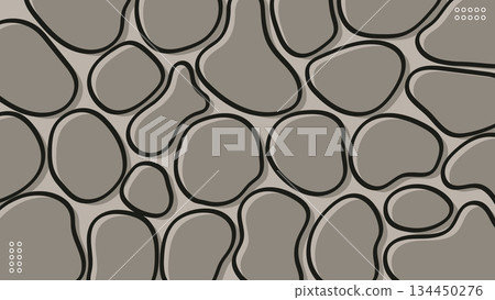 Abstract Nature Stones Banner Background Minimalist Illustration with Outline.Vector Design 134450276