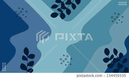 Abstract Botanical Background Banner Blue Liquid Shapes.Vector Illustration 134450335