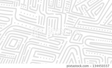 Abstract Memphis Lines Dots Shapes Circuits Labyrinth Pattern Background.Vector Illustration 134450337