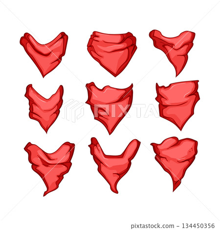 handkerchief wild west set cartoon vector illustration 134450356