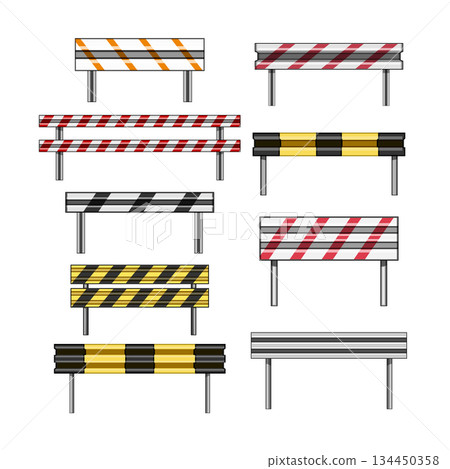 guard rails set cartoon vector illustration 134450358