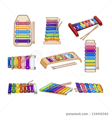 xylophone set cartoon vector illustration xylophone set cartoon vector illustration 134450383