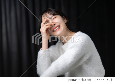 A woman with a smile A woman with a smile 134450391
