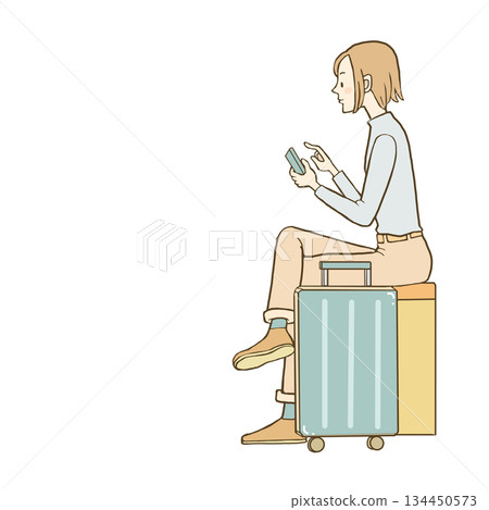 A woman going on a trip 134450573