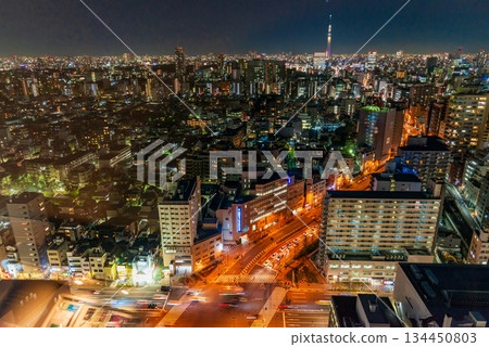 Tokyo cityscape night view from Bunkyo Civic Center Tokyo cityscape night view from Bunkyo Civic Center 134450803