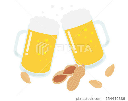 啤酒杯和花生 啤酒杯和花生 134450886