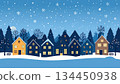 《AI Image》A residential area on a snowy night 《AI Image》A residential area on a snowy night 134450938