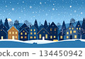 《AI Image》A residential area on a snowy night 《AI Image》A residential area on a snowy night 134450942