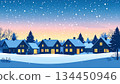 《AI Image》A residential area on a snowy night 《AI Image》A residential area on a snowy night 134450946