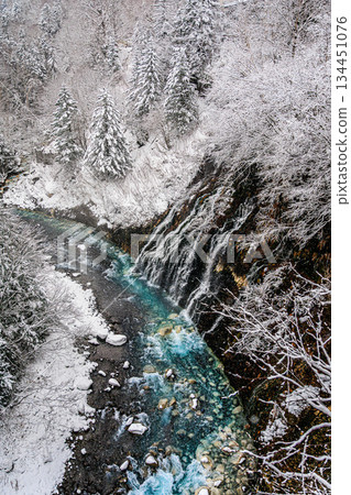 Biei's Shirahige Falls, a combination of snow, ice and spring water Biei's Shirahige Falls, a combination of snow, ice and spring water 134451076
