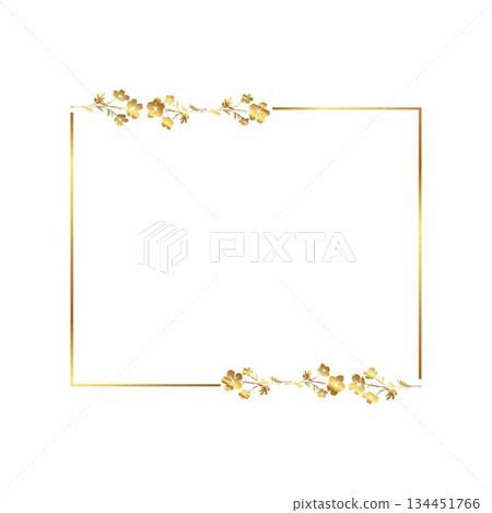 Print leaves Gold floral Elegant gold floral frame free vector illustration 134451766