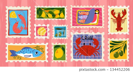 Amalfi coastal stamp collection Amalfi coastal stamp collection 134452206