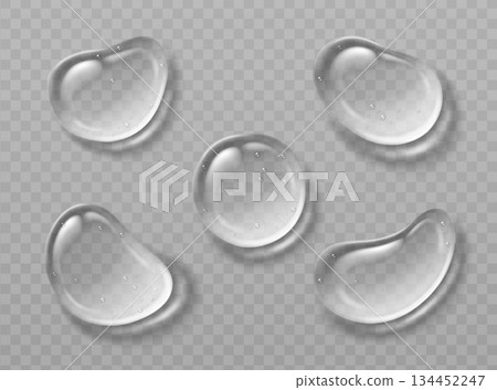 Gel texture smears with transparent water droplets 134452247