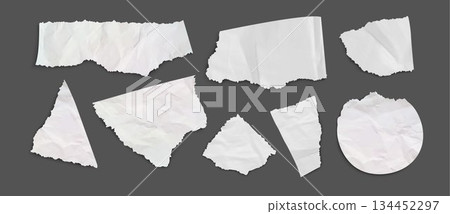 Crumpled paper texture with torn edges 134452297