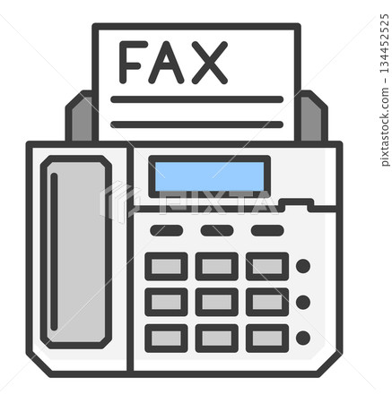 Illustration of a fax machine used for sending data and text for work Illustration of a fax machine used for sending data and text for work 134452525