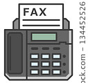 Illustration of a fax machine used for sending data and text for work 134452526